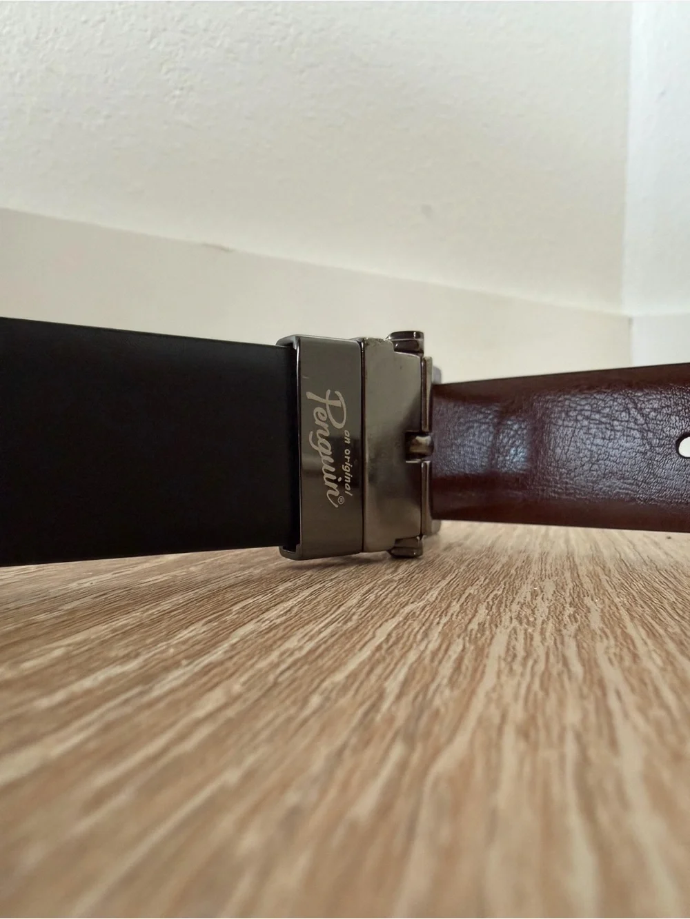 Original Penguin Men’s Reversible Leather Belt Black Brown Size 32